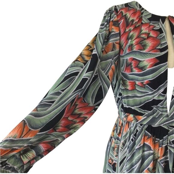 Mara Hoffman Herbarium Tropical Keyhole Maxi Dress in Charcoal Size 8 - Picture 12 of 16